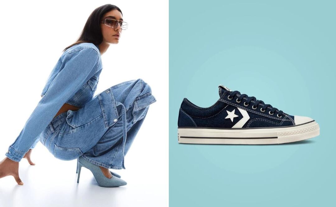 El calzado con acabado de mezclilla puede ser muy versátil / Foto: Bershka / Converse