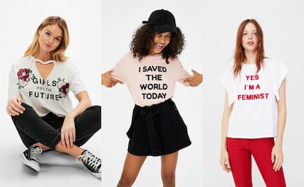 Camisetas con leyendas feministas de bajo costo 