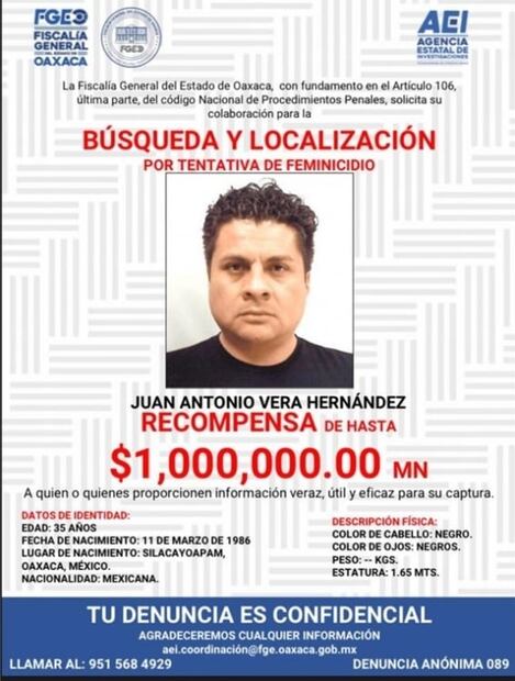 Ofrecen recompensa de 1 mdp por hijo de Vera Carrizal, agresor de María Elena Ríos