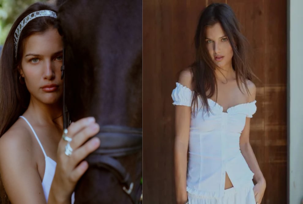 El blanco, el romanticismo y la naturaleza se fusionan en la colección de Stradivarius. Foto: Cortesía Stradivarius