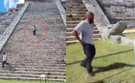 Turista se sube a castillo principal de Chichén Itzá; podría recibir multa de 100 mil pesos