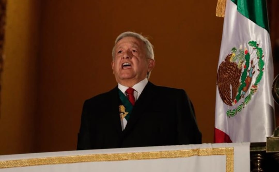 El mandatario Andrés Manuel López Obrador durante su primer "Grito de Independencia" Foto: Iván Stephens. EL UNIVERSAL