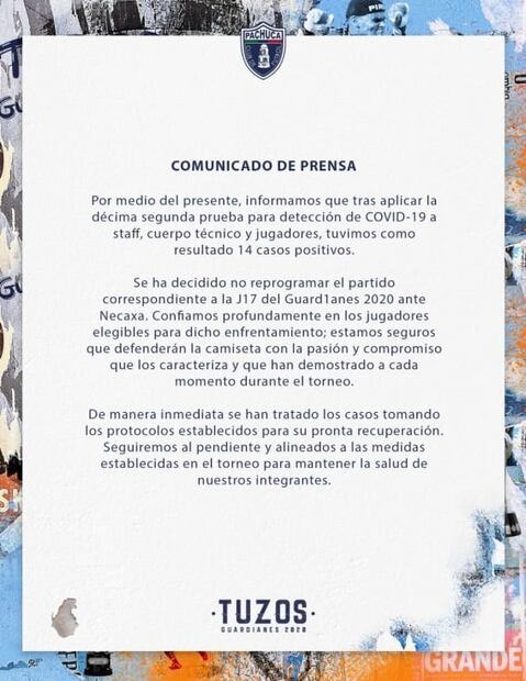 Pachuca anuncia 14 casos positivos a Covid-19