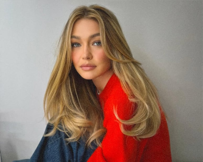 Gigi Hadid con corte de capas largas. Foto: Instagram @gigihadid