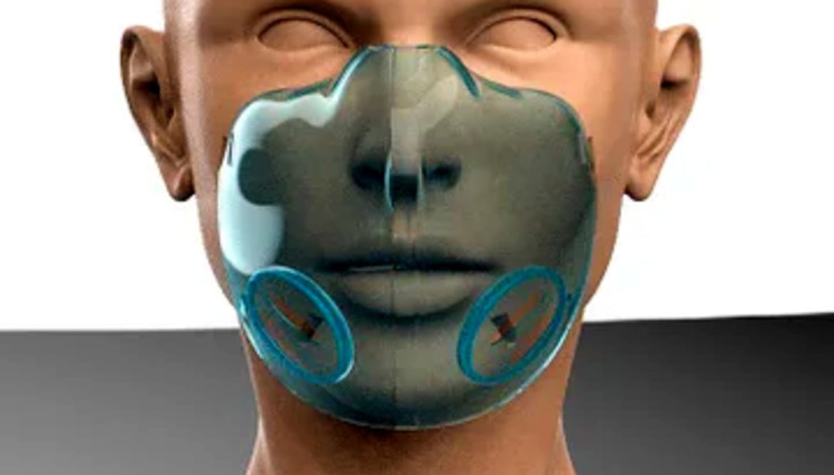 Este cubrebocas es una creación de estudiantes mexicanos / Foto: Miguel Huerta