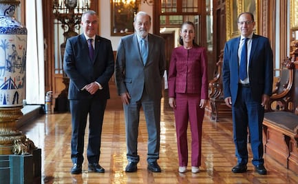 Sheinbaum recibe a Carlos Slim en Palacio Nacional; es la quinta reunión que sostiene con el empresario