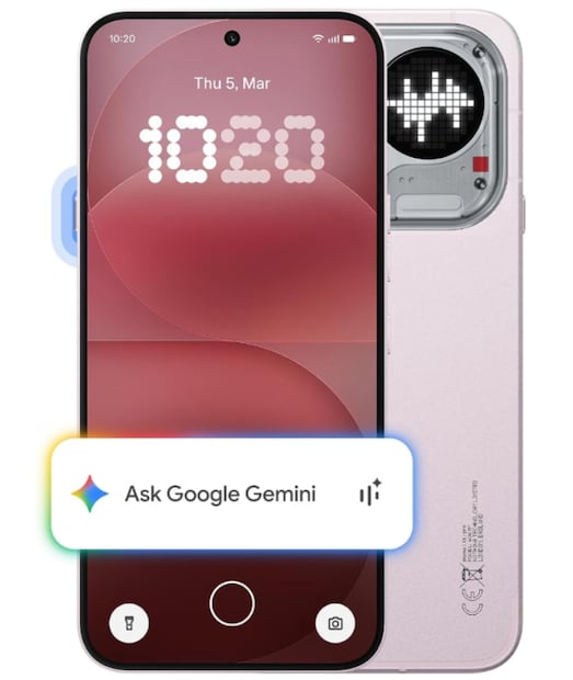 eléfono Nothing Phone (4a) Pro 5G con acabado transparente y luces Glyph. potenciado con IA / Foto: Amazon México