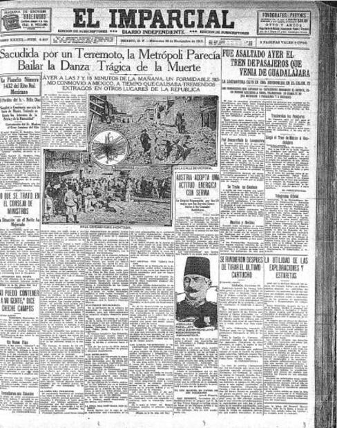 El gran sismo que ignoró la Revolución