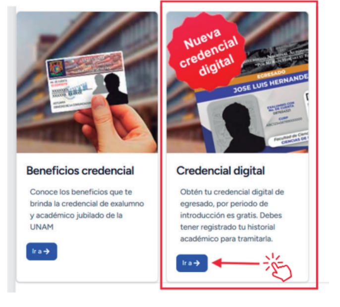 Pasos para obtener la credencial de exalumno UNAM. Foto: captura de pantalla