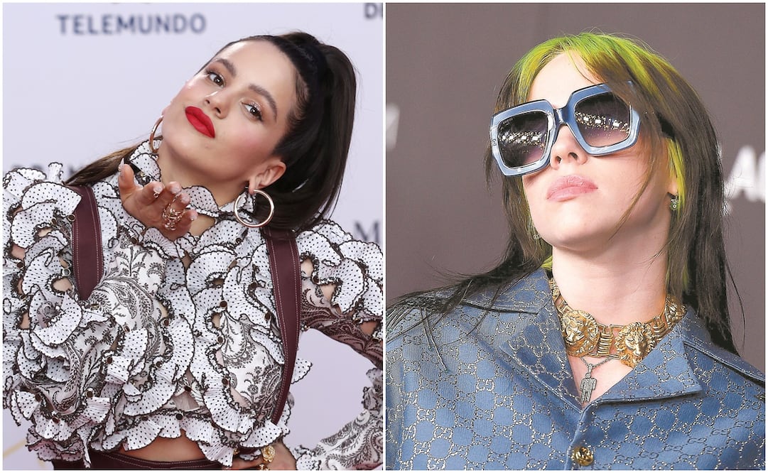 Rosalía y Billie Eilish. Fotos: AP