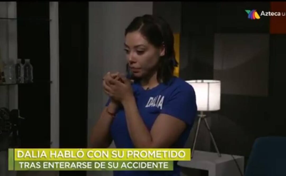 Dalia Duarte se pudo comunicar con su prometido después del accidente FOTO: TOMADA DE VIDEO