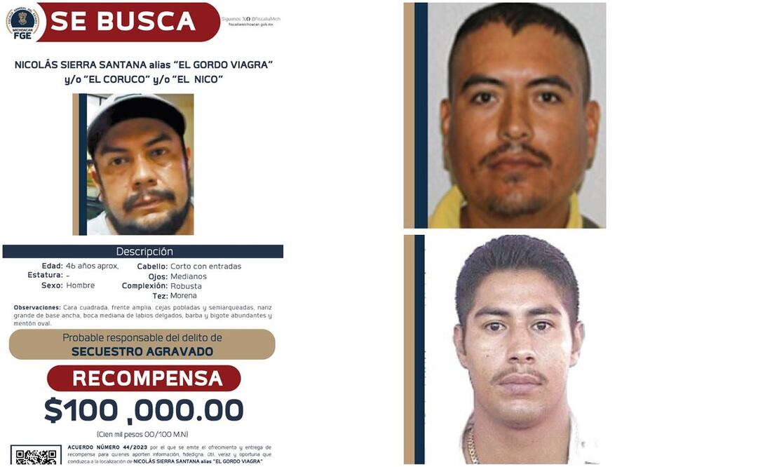 Michoacán ofrece un millón 100 mil pesos para localizar a 11 sujetos; 5, involucrados en crimen de Hipólito Mora