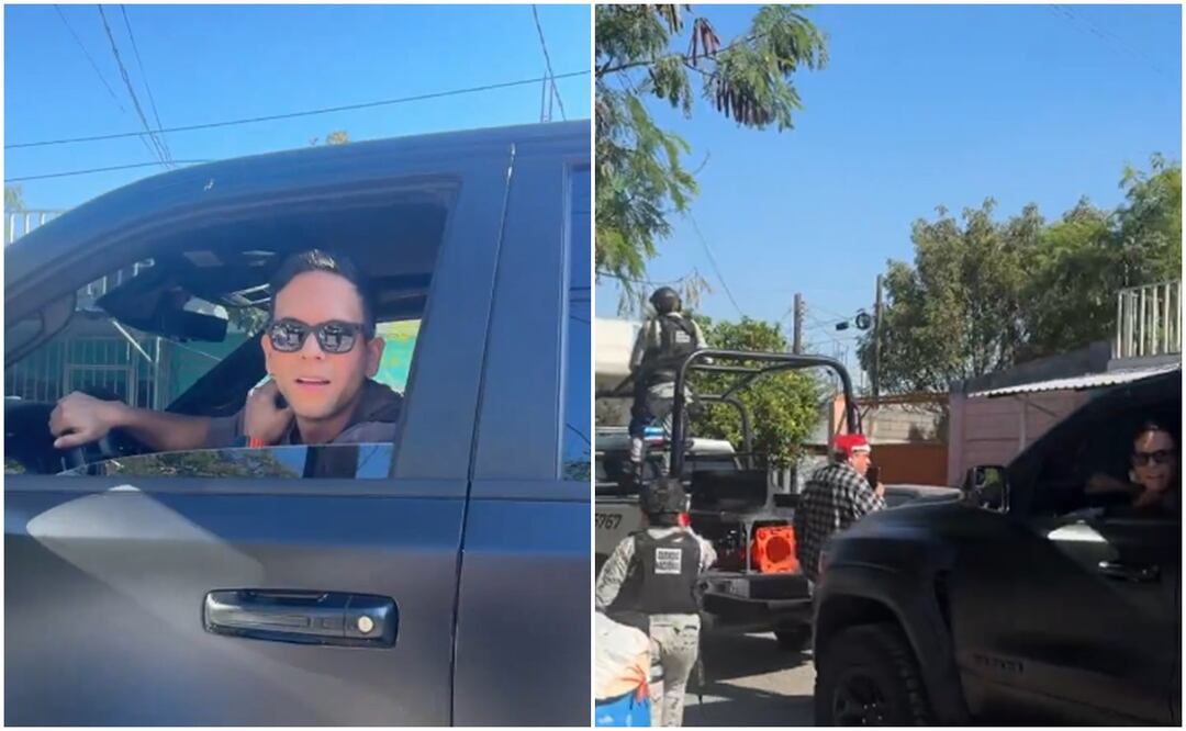 “Vinimos a regalar juguetes a una colonia y llegó la Guardia Nacional, nos pusieron enfrente como 4 camionetas y nos cerraron los carros", mencionaron en el video. Foto: Alfredo Valenzuela
