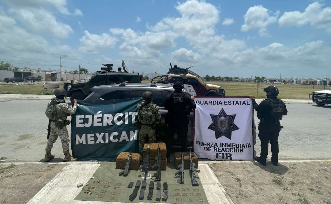 Aseguran en Tamaulipas camioneta con drogas y armas. Foto: Especial.