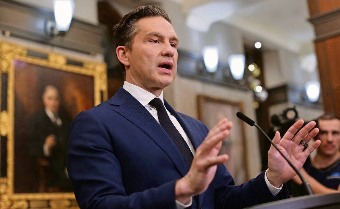 El líder del Partido Conservador, Pierre Poilievre, durante una conferencia de prensa en el Parlamento, el pasado 20 de diciembre en Ottawa. Foto: Dave Chan | AFP (07/01/2025)