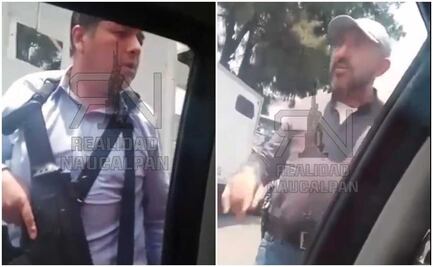 "Como sea te vamos a bajar", presuntos policías amenazan a chofer y su familia con armas largas en Naucalpan