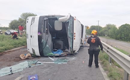 Volcadura de autobús deja 11 muertos y 21 lesionados en Hualahuises, Nuevo León