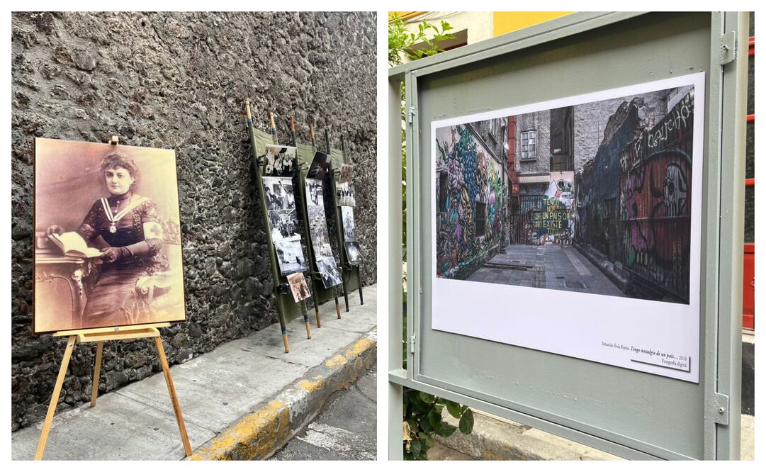 Las más de 50 fotografías abarcan la historia de la calle San Jerónimo y de la Cruz Roja Mexicana. Fotos: Rafael García / El Universal