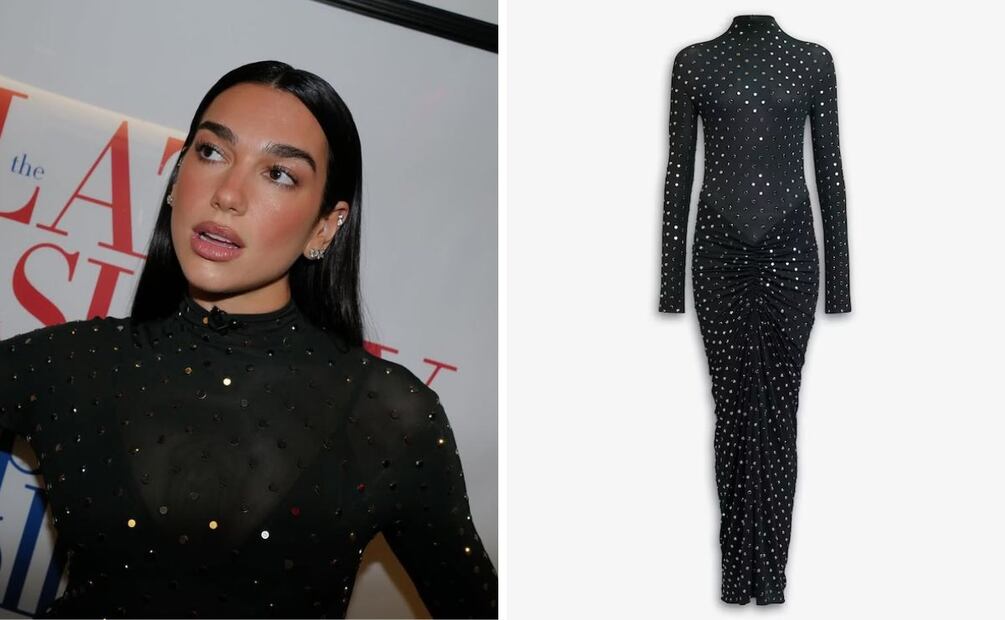 El drapeado es un elemento presente en los nuevos vestidos de Alaïa. Foto: Instagram @dualipa