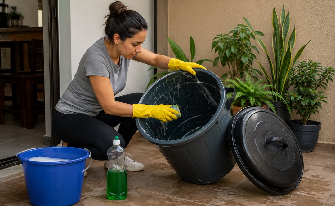 ¡Elimina los malos olores de tus botes de basura con esta mezcla! Foto: Creada con IA (Chat GPT)