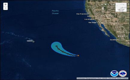Olaf strengthens in the Pacific between Mexico and Hawaii