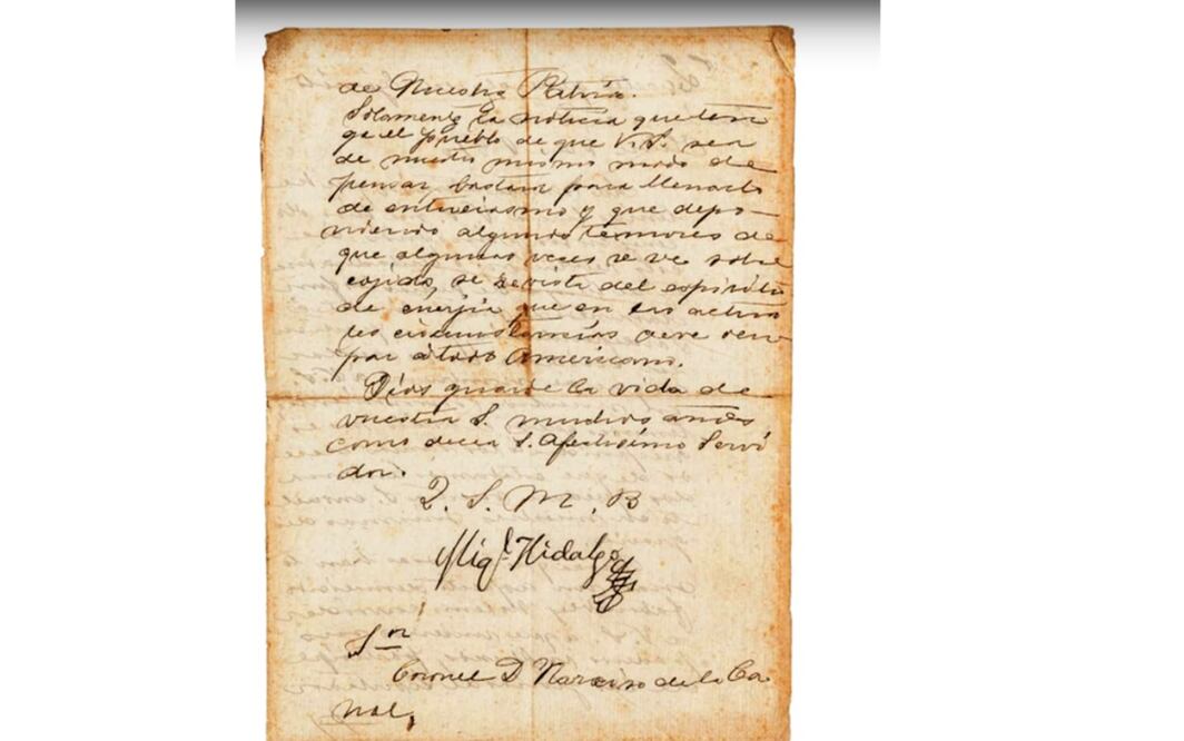Carta de Miguel Hidalgo. Foto: Archivo