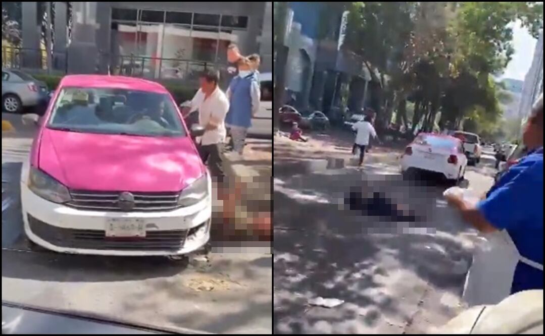 Taxista atropella a dos hombres en calles de la Ciudad de México Foto: Captura de pantalla