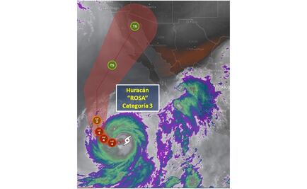 “Rosa” se convierte en huracán categoría 3