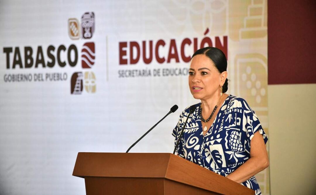 Titular de la Secretaría de Educación de Tabasco (Setab), Patricia Iparrea Sánchez (15/04/2025). Foto: Especial