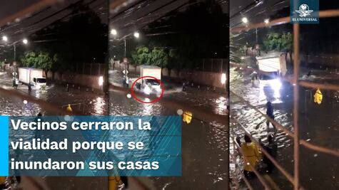 Conductor atropella gente en medio de la inundación en la GAM