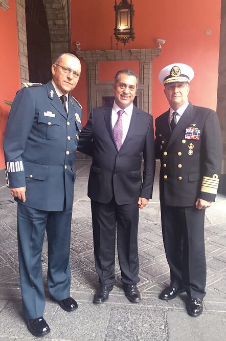 El general Salvador Cienfuegos, Jaime “El Bronco” Rodríguez y el almirante Vidal Francisco Soberón, en reunión previa al Consejo Nacional de Seguridad (ESPECIAL)