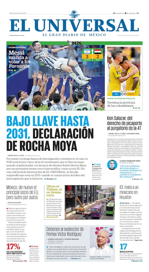 Portada impresa del 8 de julio de 2026