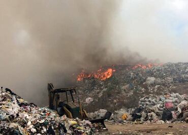 Se incendia tiradero en San Martín de las Pirámides