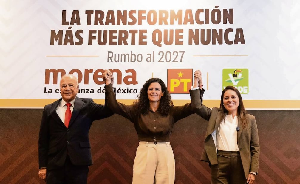 Alberto Anaya, del Partido del Trabajo; Luisa María Alcalde, de Morena, y Karen Castrejón Trujillo, del Verde. Foto: Especial