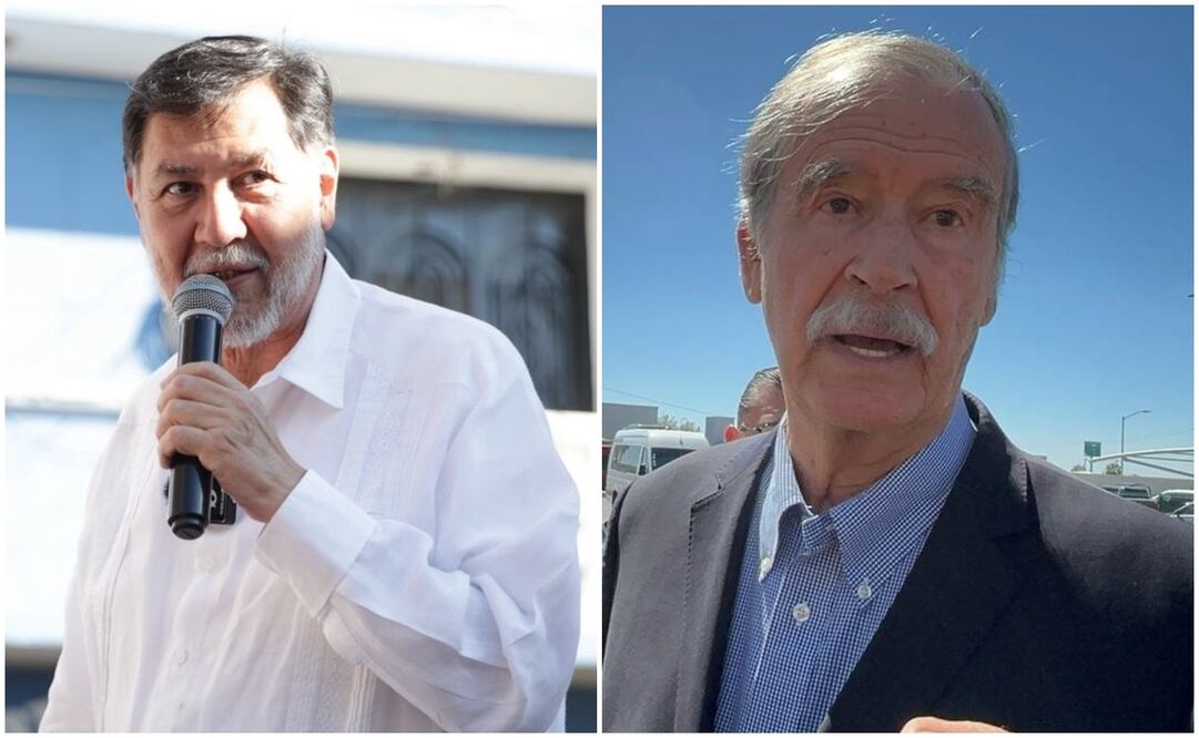 Vicente Fox es beneficiario de la pensión para adultos mayores que otorga el gobierno, afirmó Fernández Noroña. Fotos: X @fernandeznorona || Salvador Corona / EL UNIVERSAL.