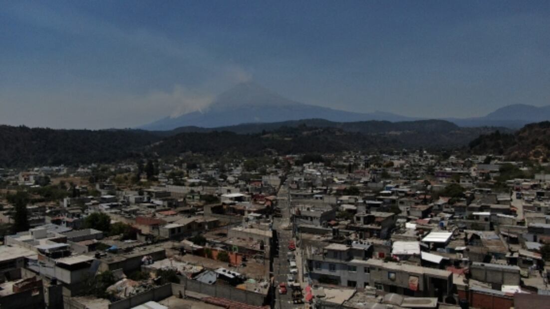 El Popocatépetl, a vuelo de drone
