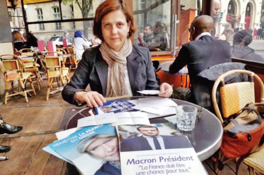 La mexicana Ana Cecilia Hornedo dice que si gana la candidata de ultraderecha, Marine Le Pen, no sabe si se quedará en Francia (INDER BUGARIN. EL UNIVERSAL)