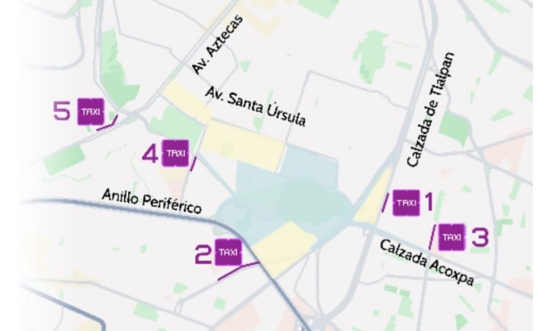¡Ojo! No llegarán taxis al Estadio Azteca durante partidos; habilitarán bahías para tomarlos. Foto: Especial.