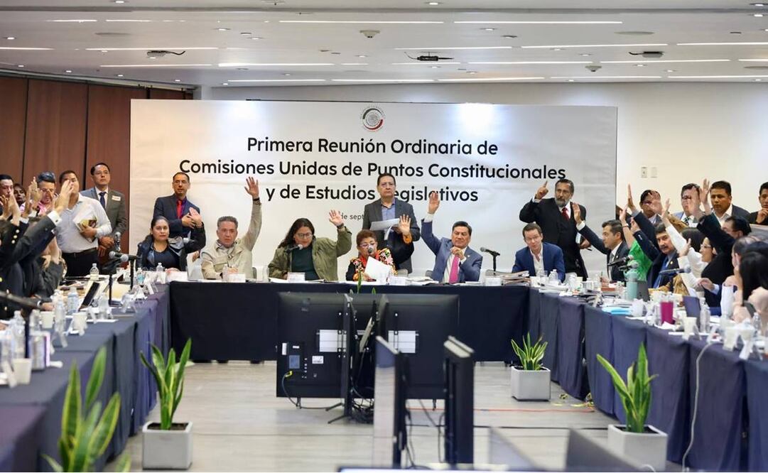 Se aprueba en lo general la minuta de reforma al poder judicial en las comisiones unidas de Puntos Constitucionales y de Estudios Legislativos del Senado. Foto: Valente Rosas / EL UNIVERSAL