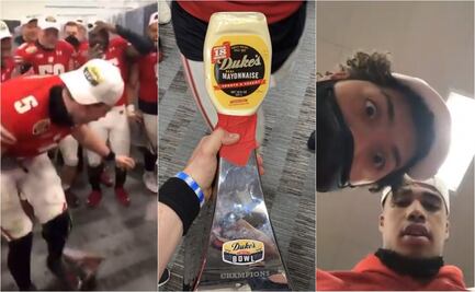 Quarterback de Wisconsin destroza el trofeo del Mayo Bowl en pleno festejo