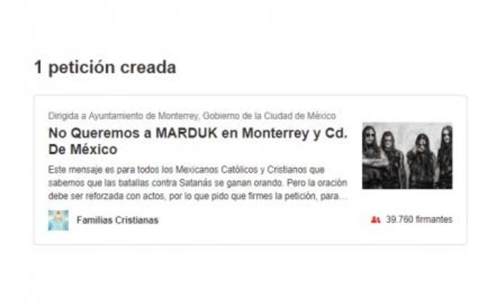 Oran y piden firmas contra concierto de grupo de black metal