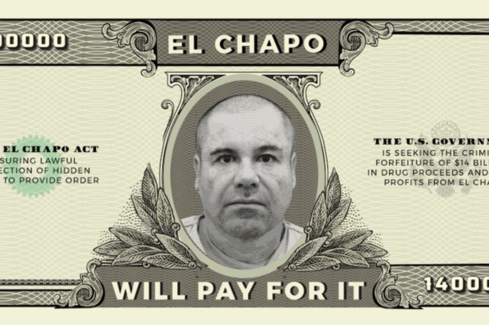 El senador Ted Cruz circuló la imagen de un “billete” por 14 mil dólares con la cara de El Chapo. Según su iniciativa, con ese dinero se pagará el muro (TOMADA DE TWITTER)