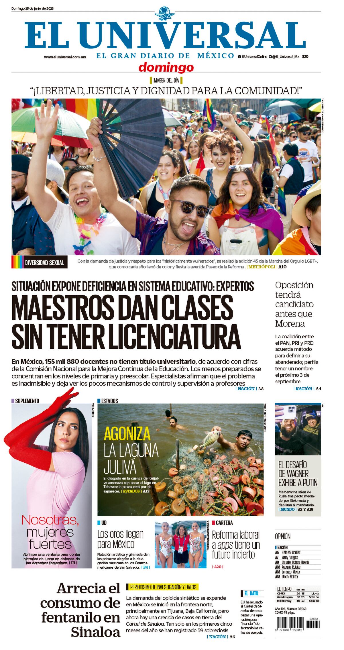 Portada impresa del 25 de junio de 2023