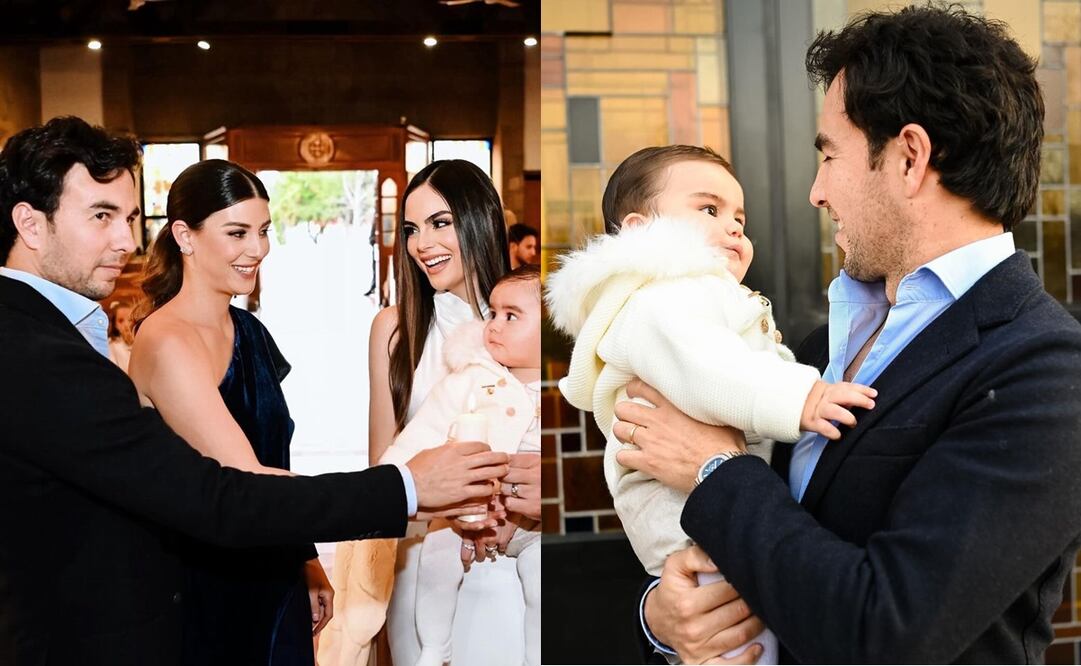 Checo Pérez durante el bautizo de Juan Carlos, hijo de Ximena Navarrete - Foto: @ximenanr en Instagram