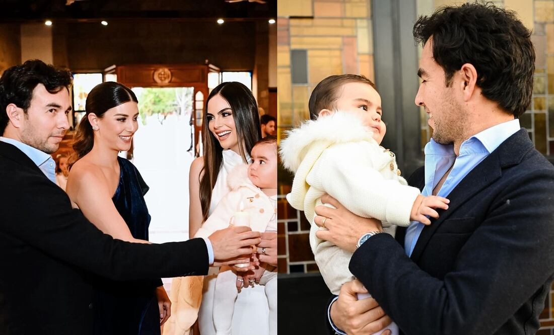 Checo Pérez durante el bautizo de Juan Carlos, hijo de Ximena Navarrete - Foto: @ximenanr en Instagram