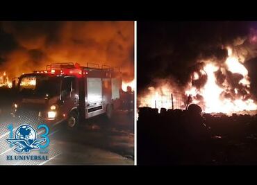 Incendio consume miles de llantas en Tultitlán