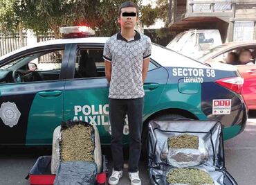Detienen a hombre con 20 kilos de mariguana en la TAPO