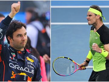 Checo Pérez reta a Rafa Nadal en el agua