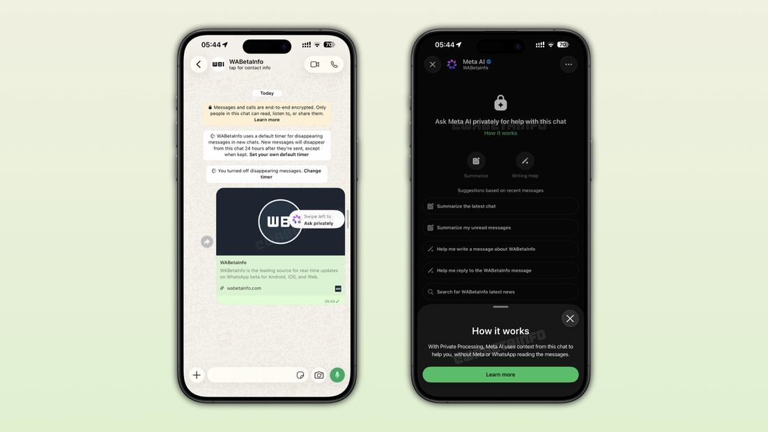 Así luciría el chat lateral de WhatsApp. Foto: WabetaInfo