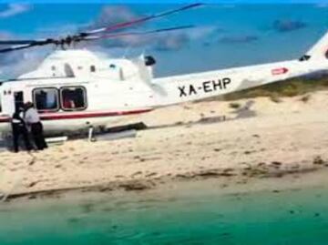 Helicóptero aterriza en arrecife protegido